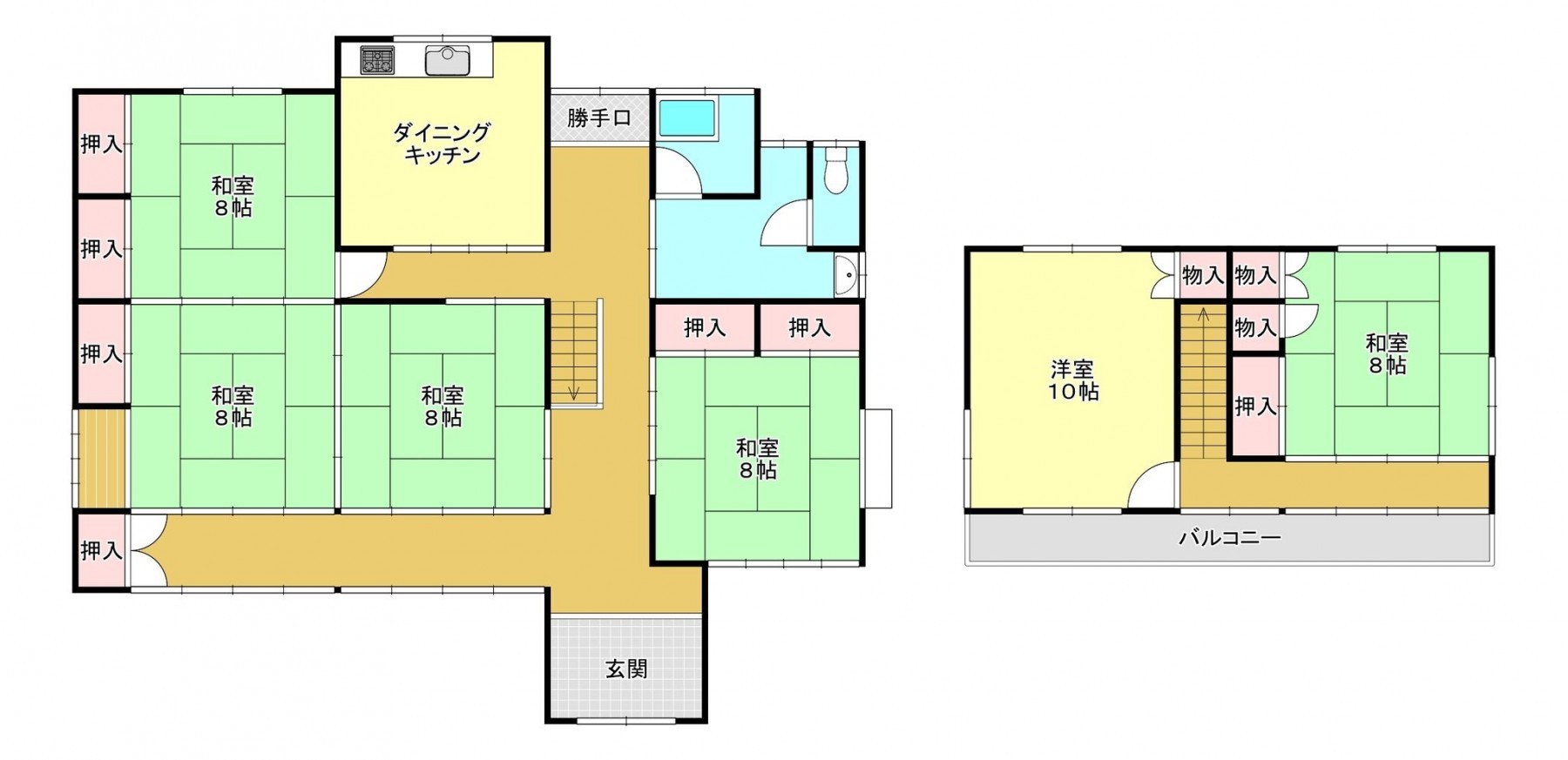 真岡市西田井、中古一戸建ての間取り画像です