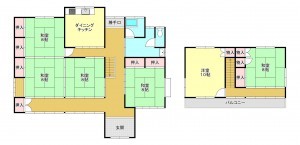 真岡市西田井、中古一戸建ての間取り画像です