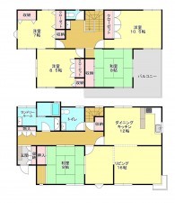 真岡市久下田西、中古一戸建ての間取り画像です