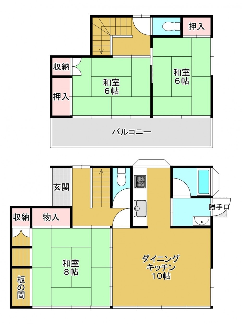 真岡市久下田、中古一戸建ての間取り画像です