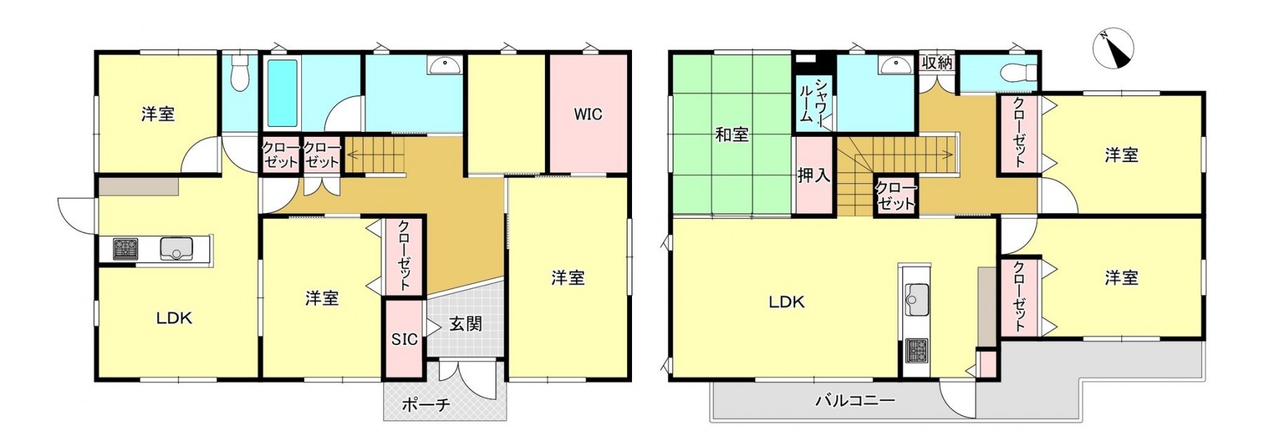 真岡市小林、中古一戸建ての間取り画像です