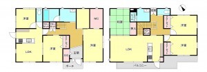 真岡市小林、中古一戸建ての間取り画像です