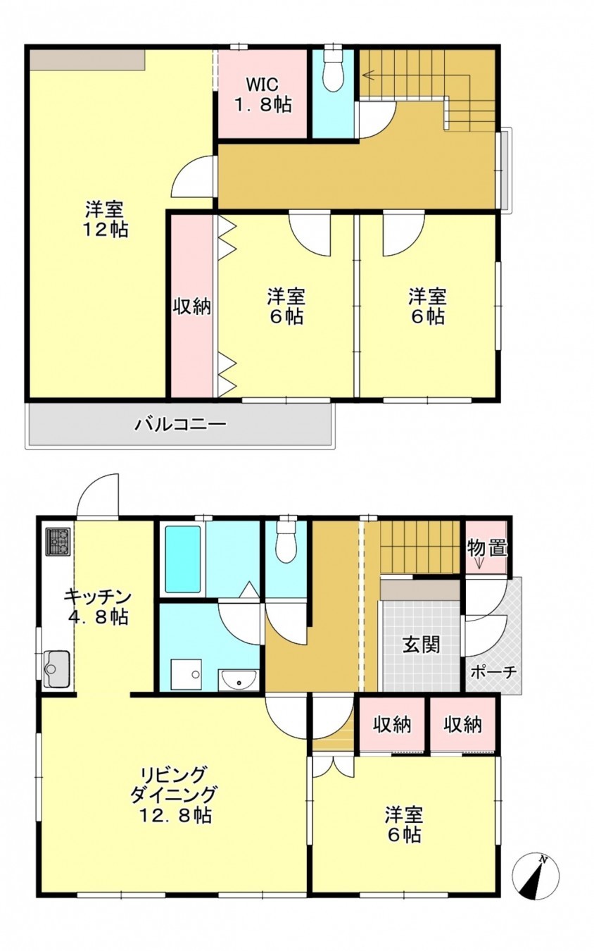 芳賀郡芳賀町大字東水沼、中古一戸建ての間取り画像です