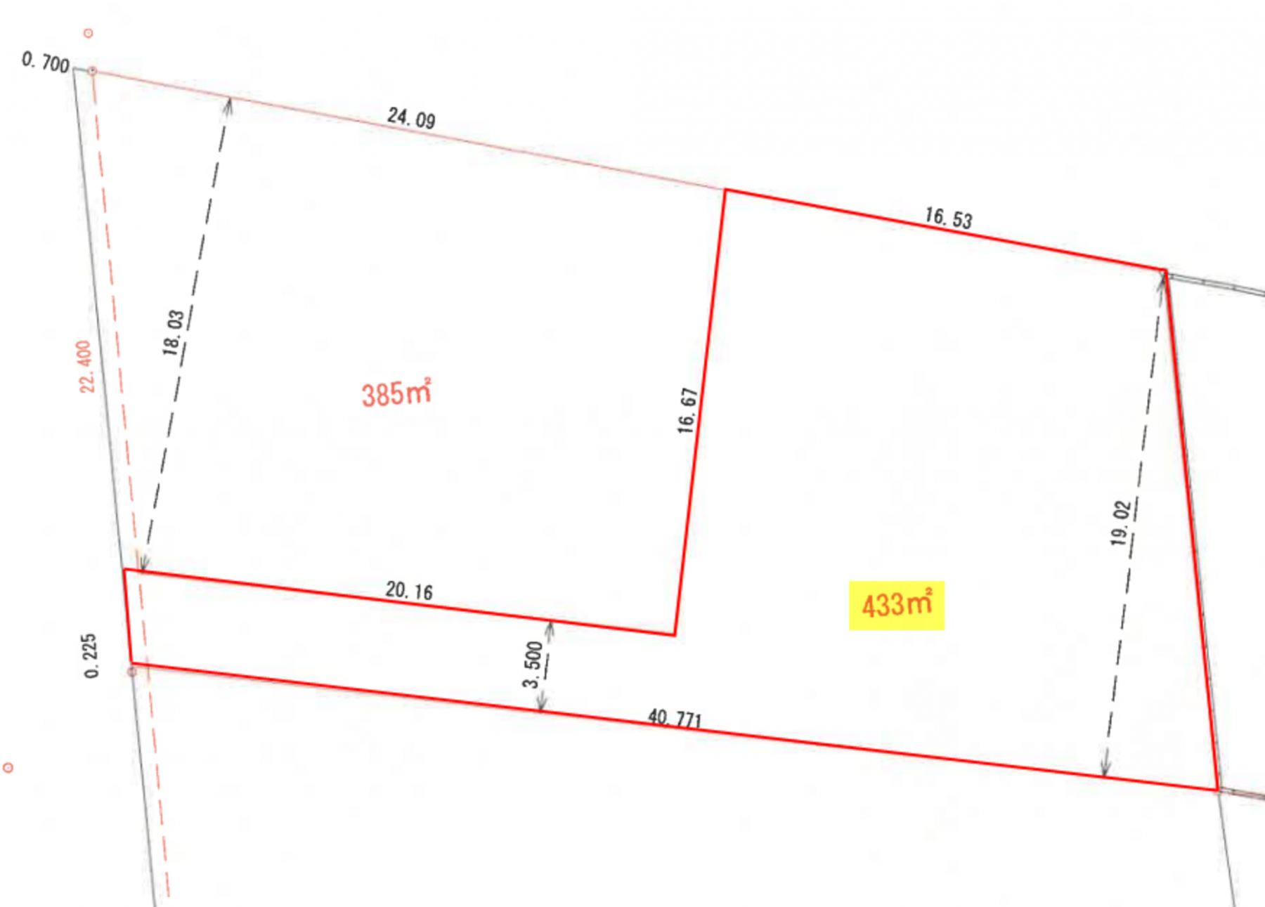 真岡市島、土地の間取り画像です