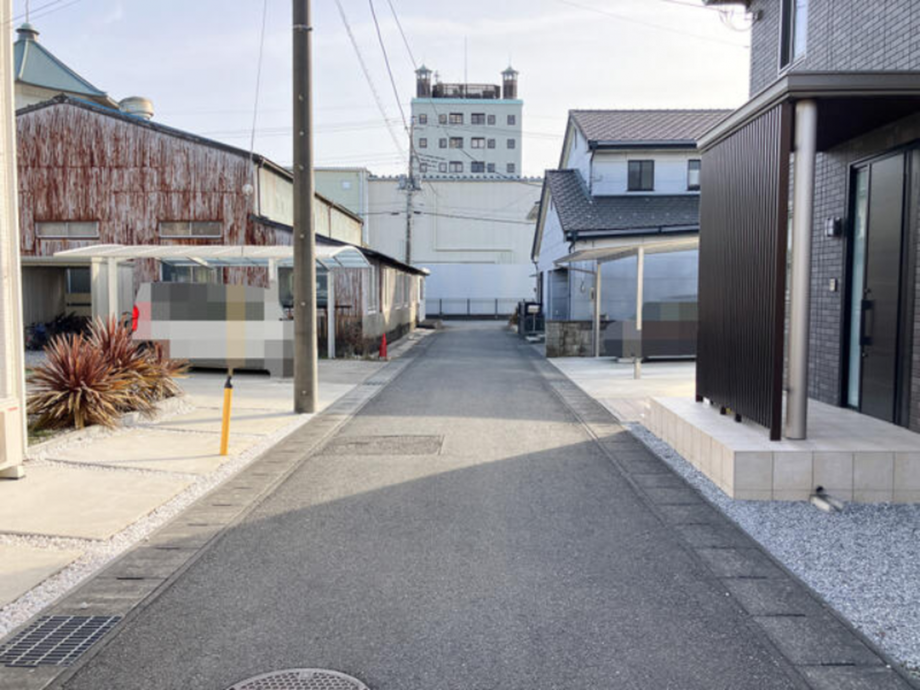 真岡市長田、土地の前面道路を含む現地写真画像です