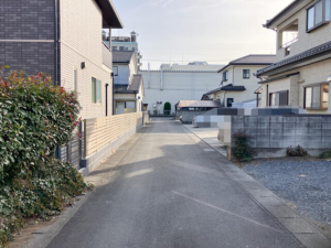 真岡市長田、土地の前面道路を含む現地写真画像です