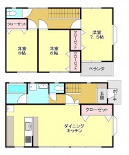 真岡市高勢町、中古一戸建ての間取り画像です