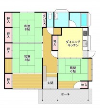 真岡市さくら、中古一戸建ての間取り画像です