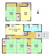 真岡市東光寺、中古一戸建ての間取り画像です