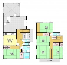 真岡市並木町、中古一戸建ての間取り画像です