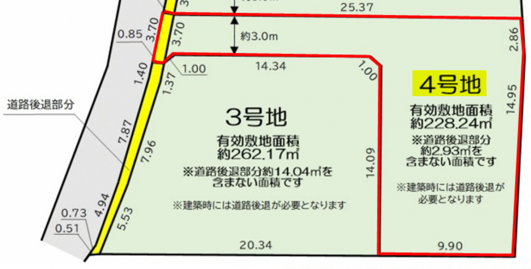河内郡上三川町上三川、土地の間取り画像です