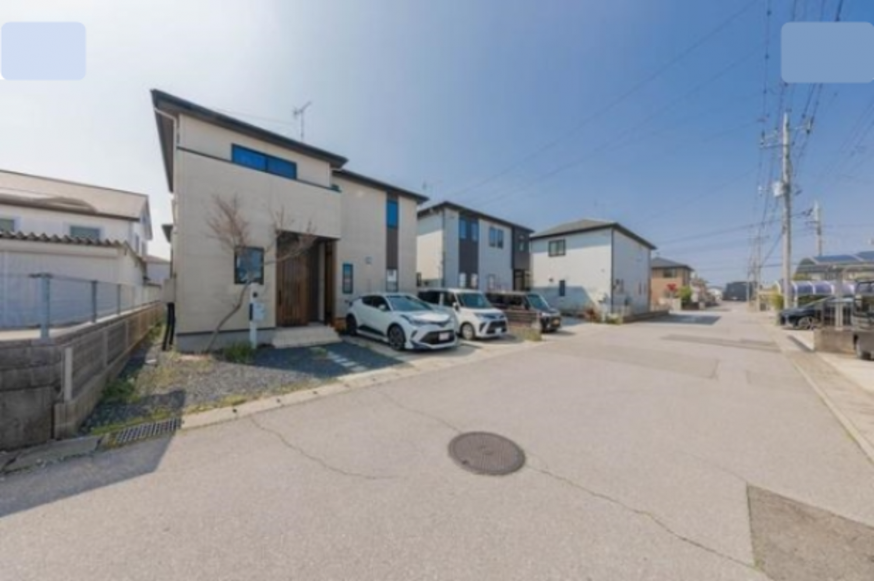 河内郡上三川町しらさぎ、新築一戸建ての前面道路を含む現地写真画像です