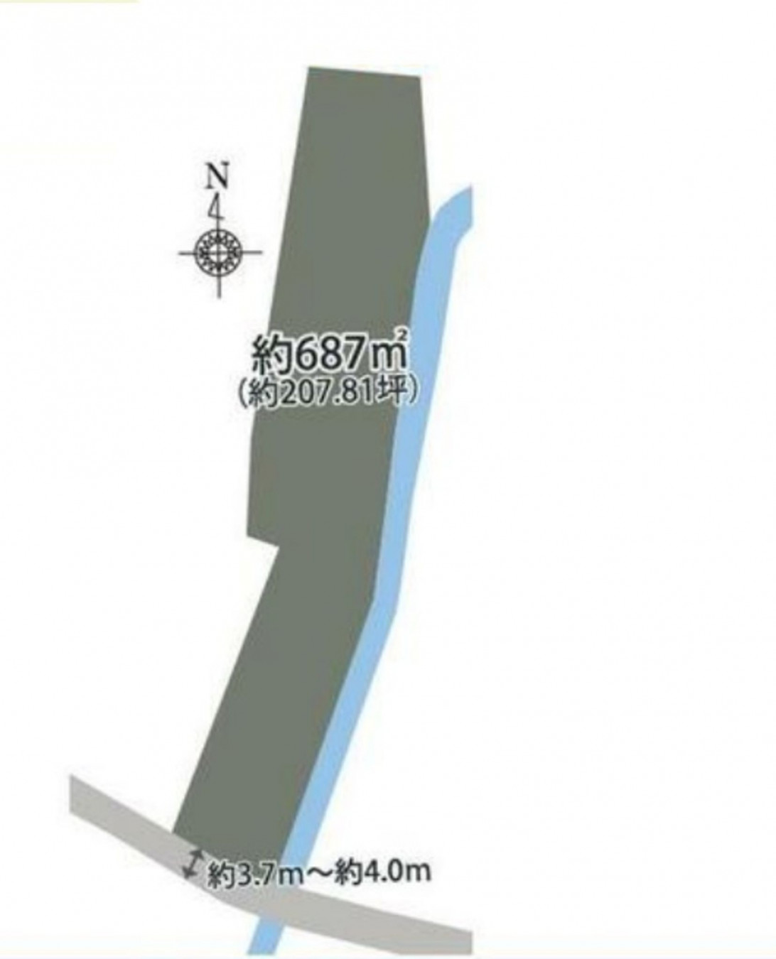 河内郡上三川町上三川、土地の間取り画像です