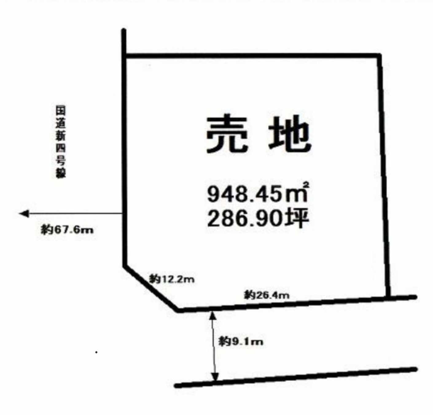 河内郡上三川町上三川、土地の間取り画像です