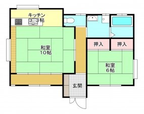 芳賀郡益子町大字前沢、中古一戸建ての間取り画像です