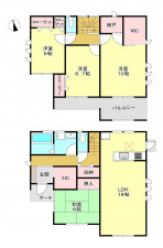 河内郡上三川町上三川、新築一戸建ての間取り画像です