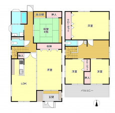 河内郡上三川町上三川、中古一戸建ての間取り画像です