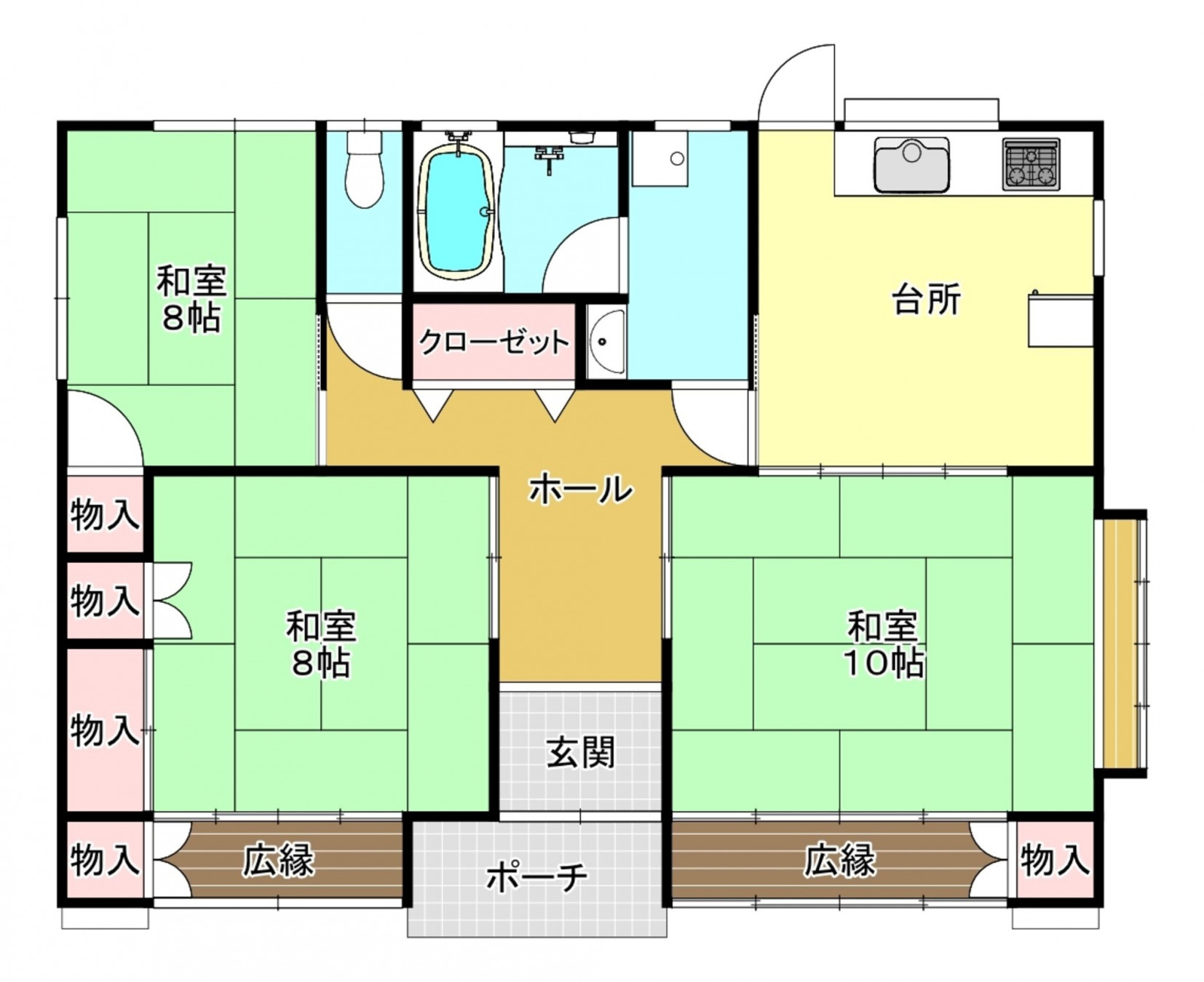 真岡市高田、中古一戸建ての間取り画像です