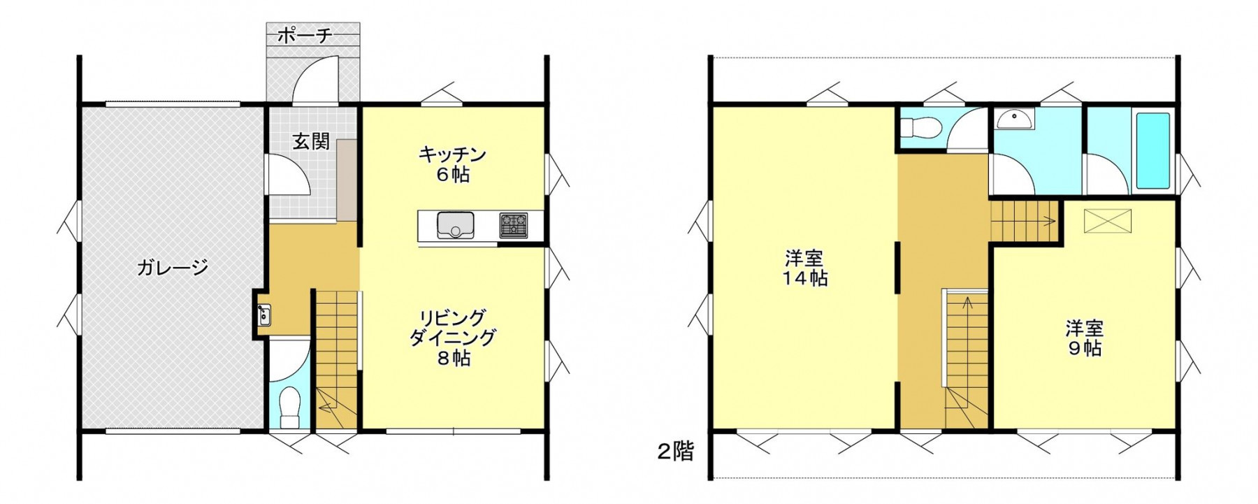 真岡市堀内、中古一戸建ての間取り画像です