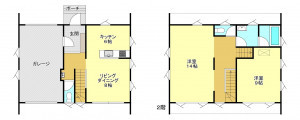 真岡市堀内、中古一戸建ての間取り画像です