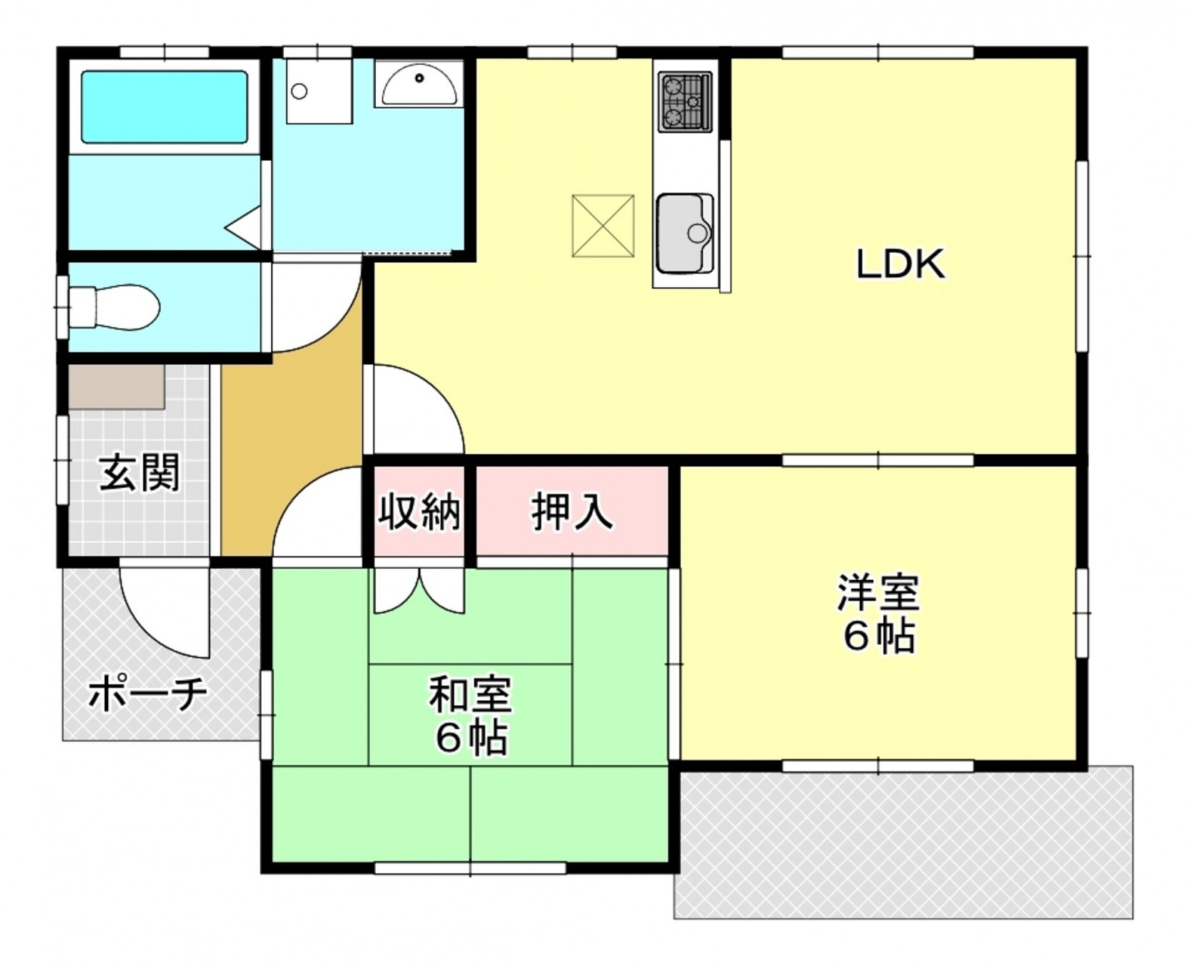 真岡市長田、中古一戸建ての間取り画像です