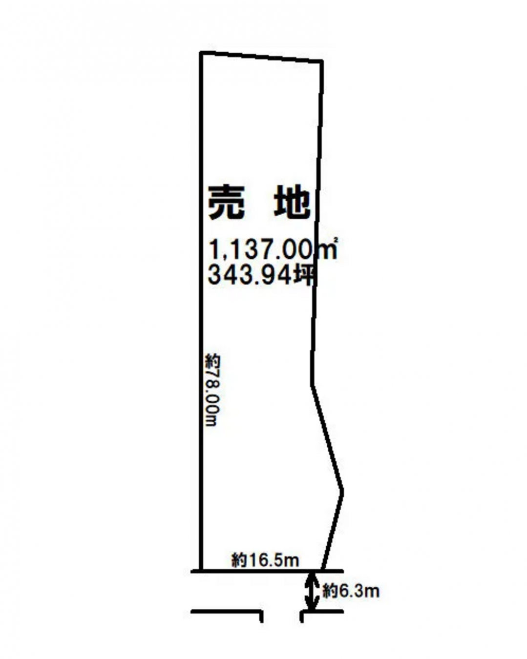 河内郡上三川町上郷、土地の間取り画像です