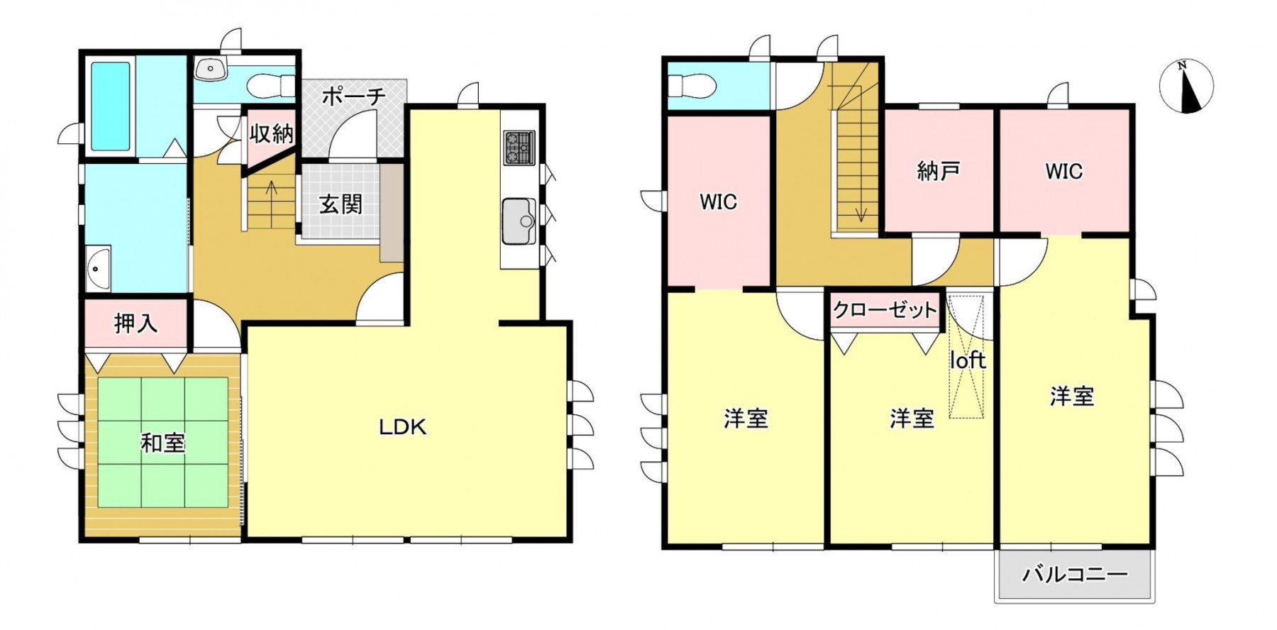芳賀郡益子町七井中央、中古一戸建ての間取り画像です