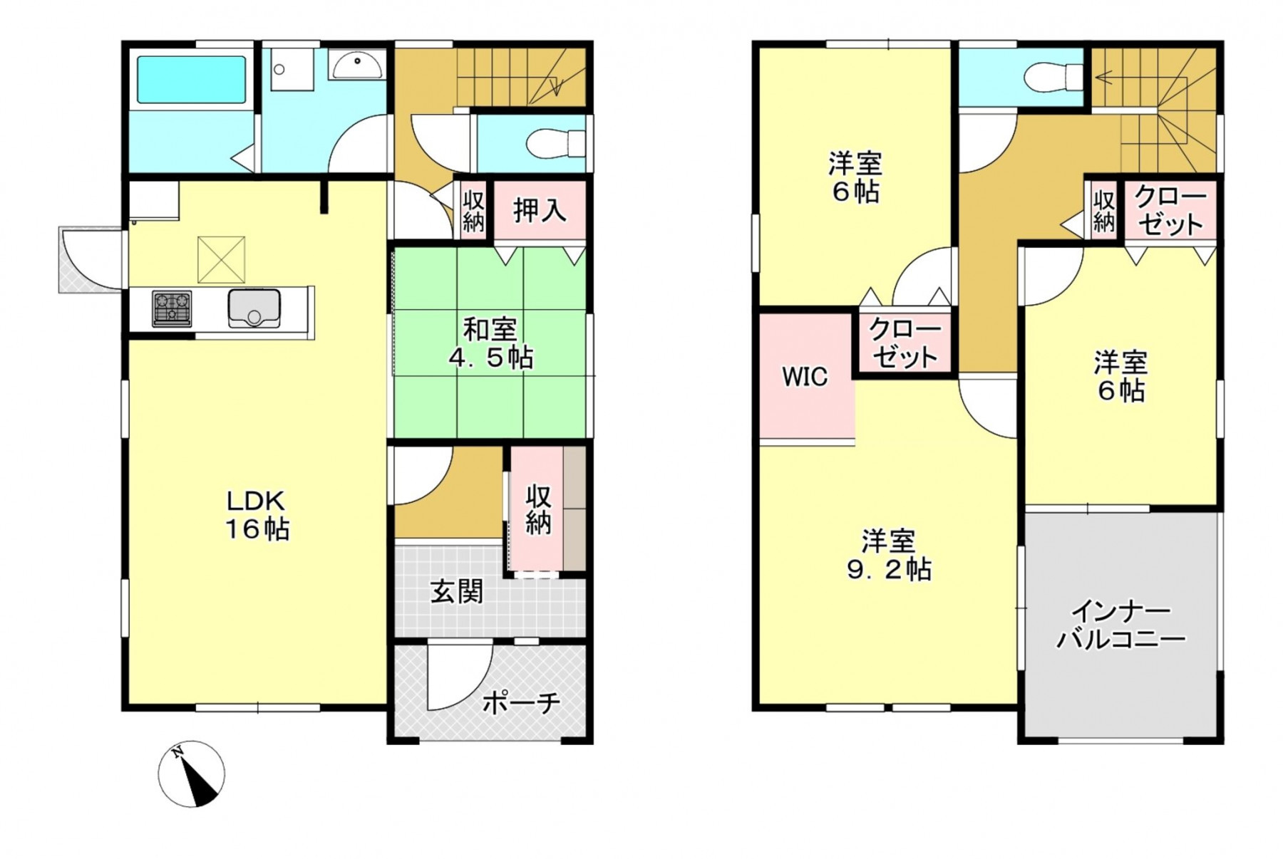 河内郡上三川町上三川、新築一戸建ての間取り画像です