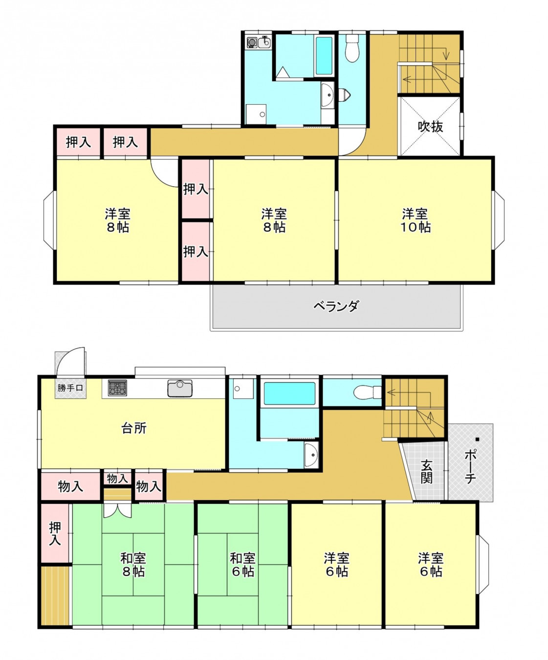 真岡市熊倉、中古一戸建ての間取り画像です