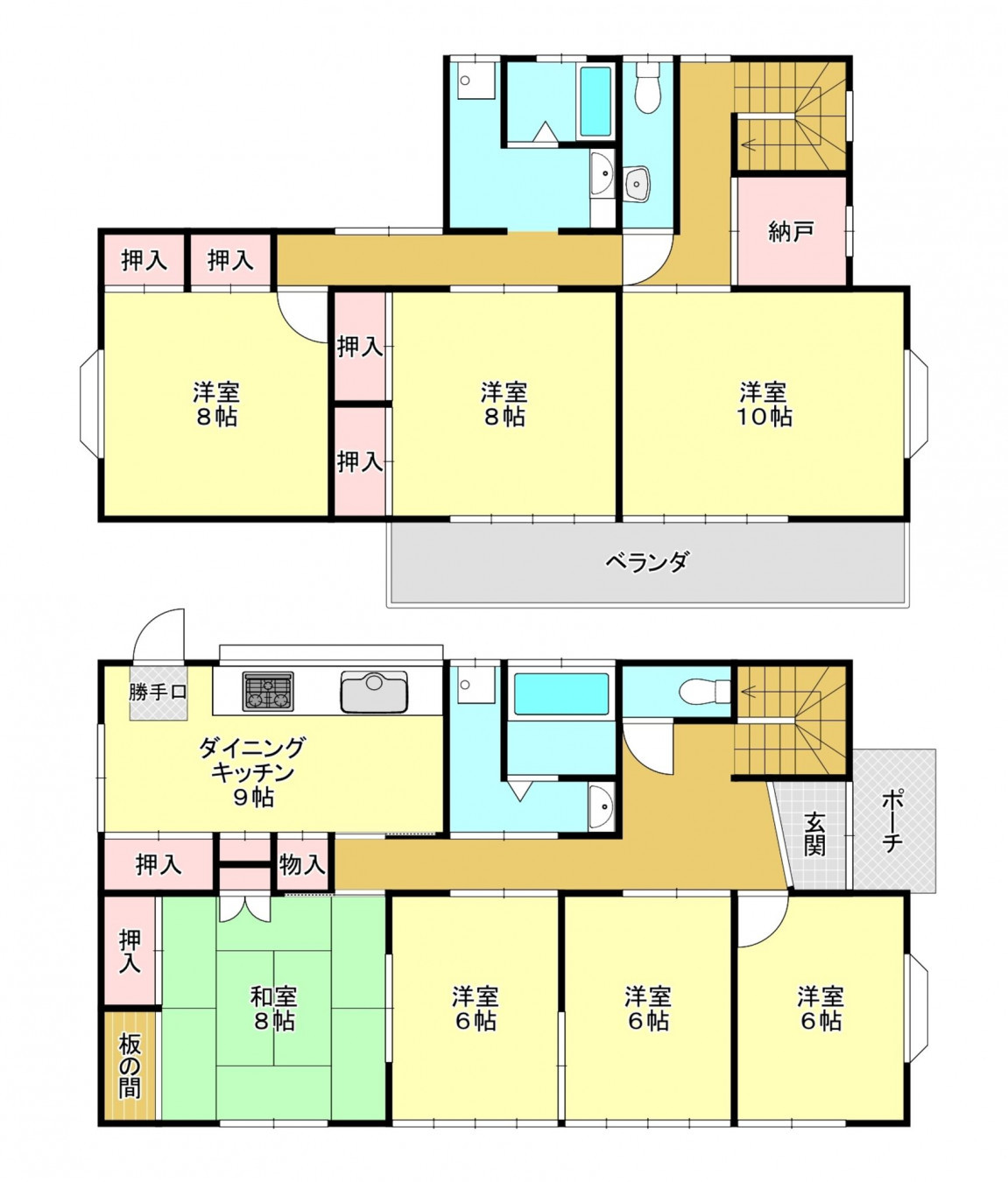 真岡市熊倉、中古一戸建ての間取り画像です