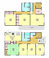 真岡市熊倉、中古一戸建ての間取り画像です