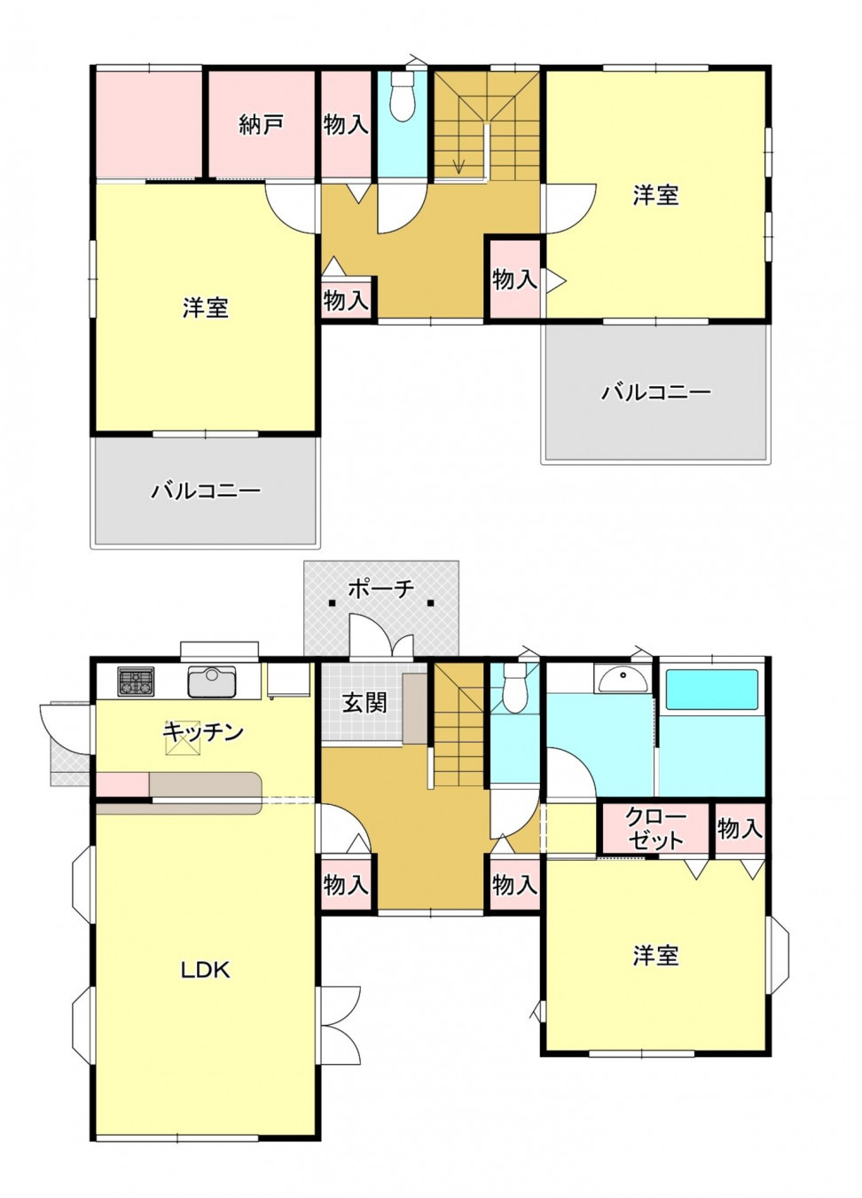 河内郡上三川町しらさぎ、中古一戸建ての間取り画像です