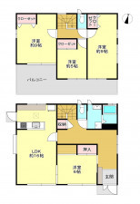 河内郡上三川町、中古一戸建ての間取り画像です