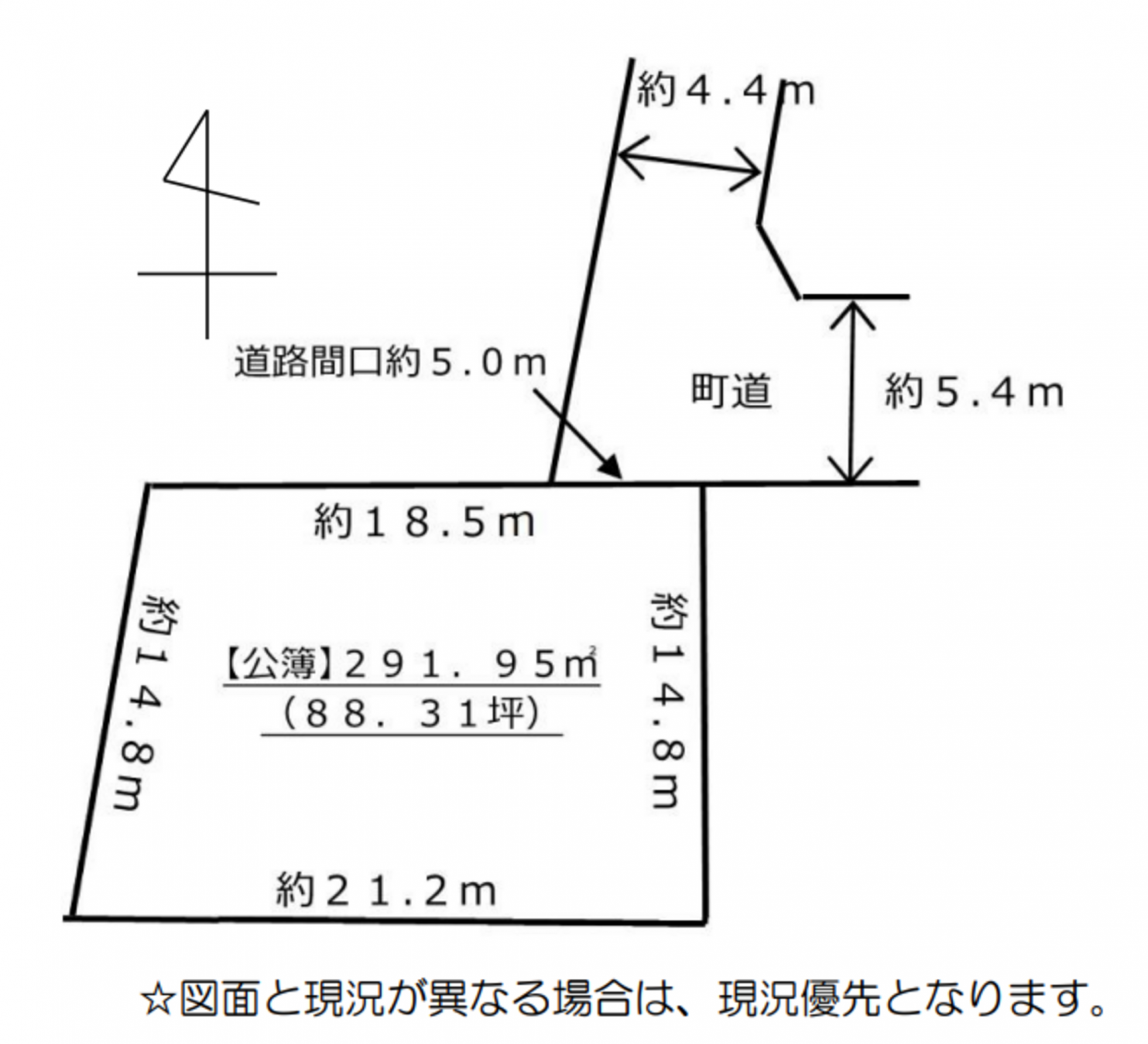 河内郡上三川町西汗、土地の間取り画像です
