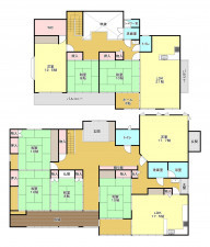 河内郡上三川町多功、中古一戸建ての間取り画像です