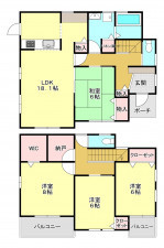 河内郡上三川町上蒲生、中古一戸建ての間取り画像です