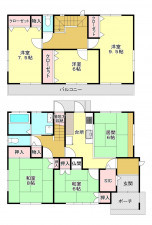 真岡市久下田西、中古一戸建ての間取り画像です