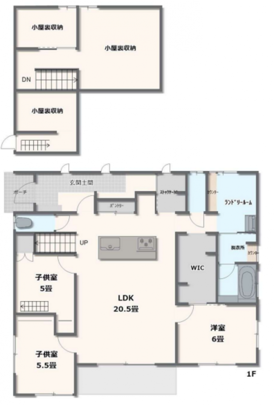 河内郡上三川町上蒲生、中古一戸建ての間取り画像です