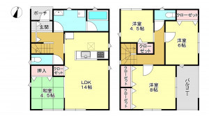 芳賀郡芳賀町大字東水沼、新築一戸建ての間取り画像です