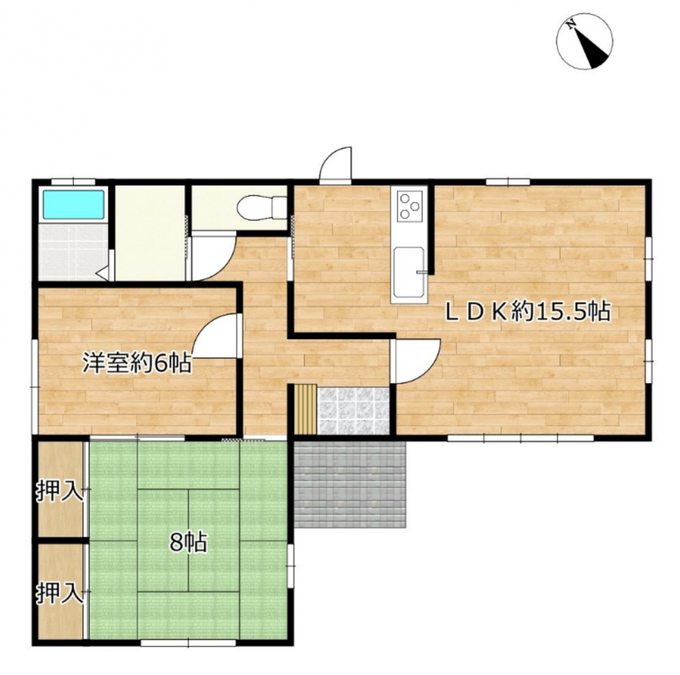 真岡市台町、中古一戸建ての間取り画像です