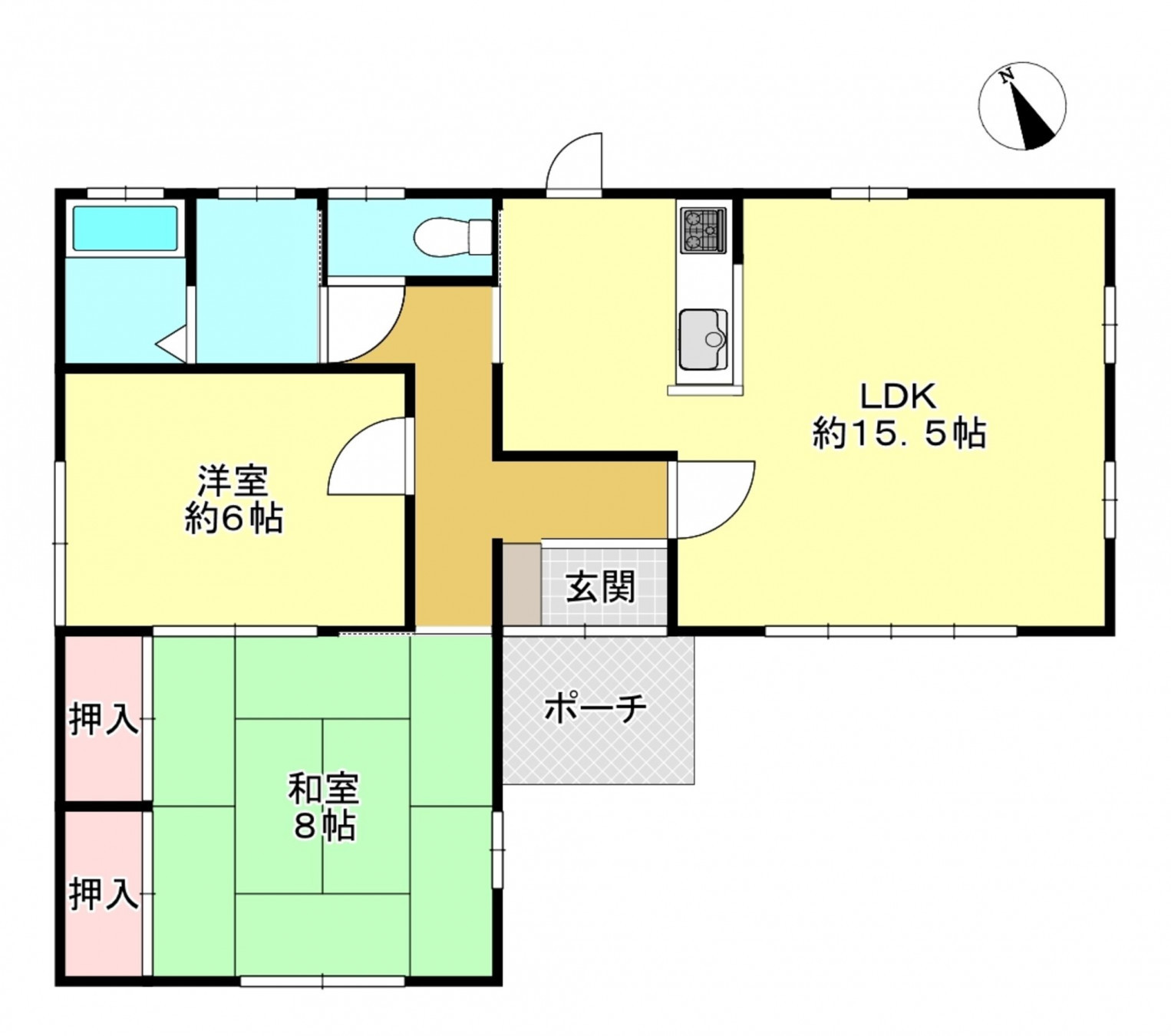 真岡市台町、中古一戸建ての間取り画像です