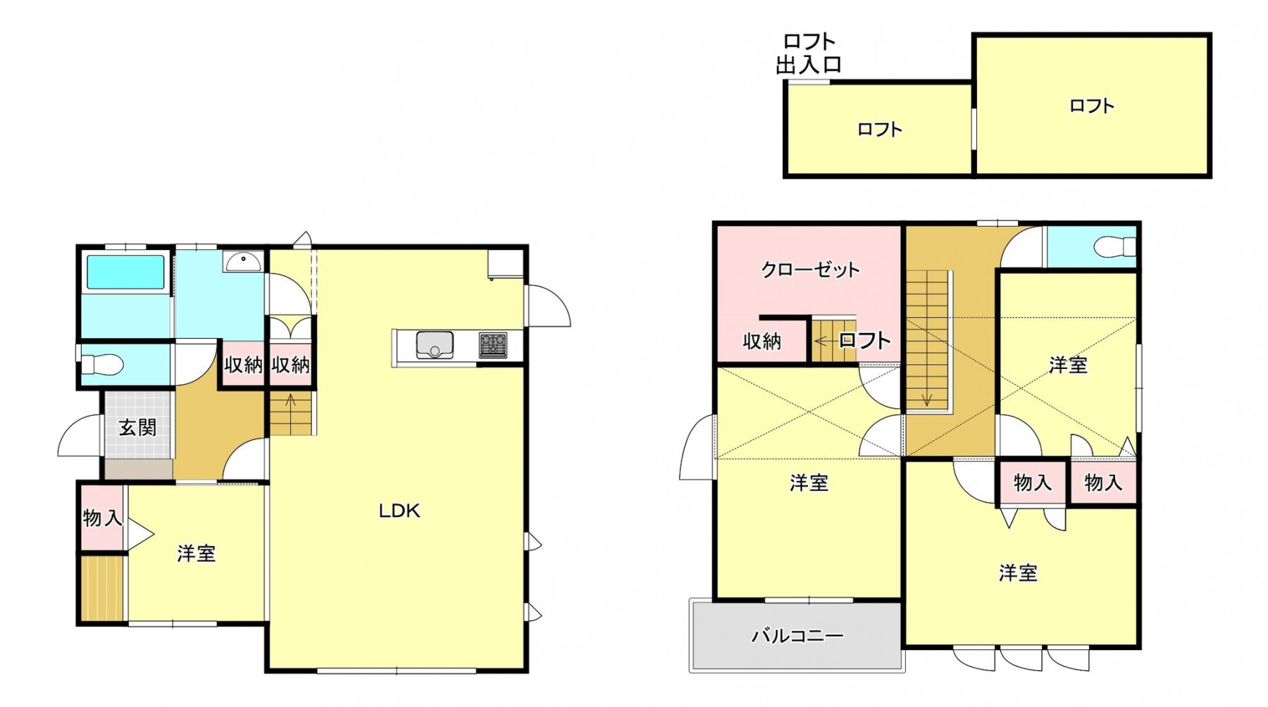 真岡市台町、中古一戸建ての間取り画像です