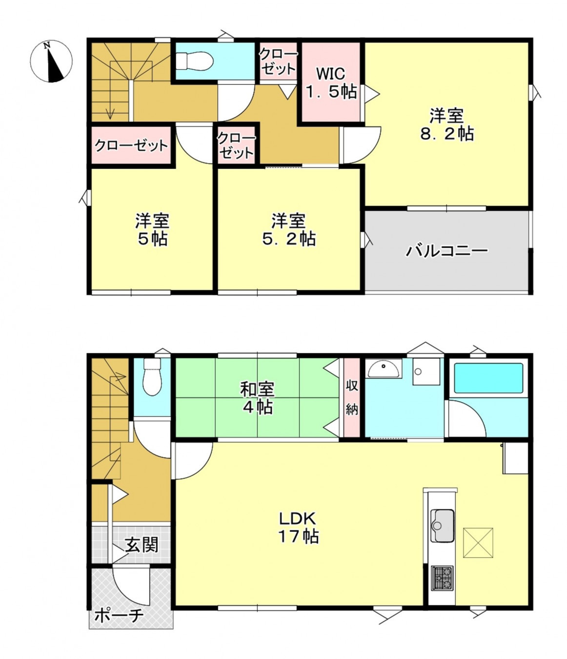 真岡市荒町、新築一戸建ての間取り画像です