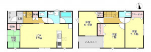真岡市荒町、新築一戸建ての間取り画像です