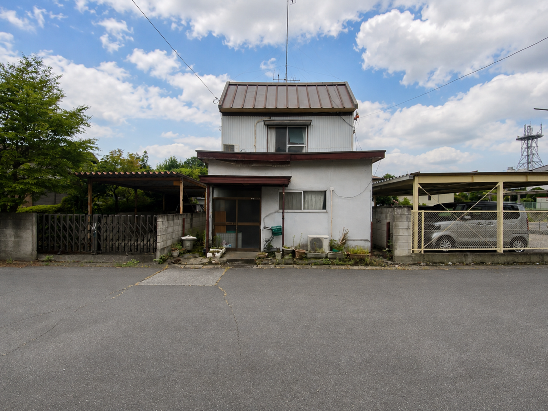 真岡市台町、土地の前面道路を含む現地写真画像です