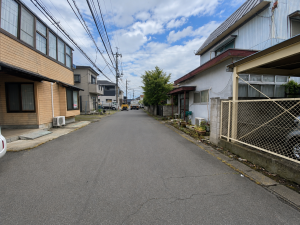 真岡市台町、土地の前面道路を含む現地写真画像です