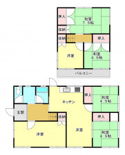 真岡市八木岡、中古一戸建ての間取り画像です