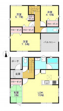 真岡市長田、新築一戸建ての間取り画像です