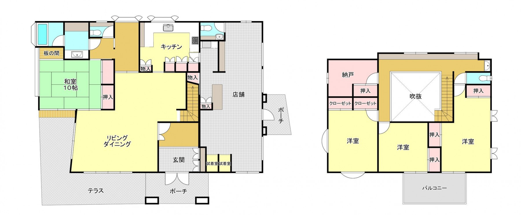 真岡市大谷新町、中古一戸建ての間取り画像です