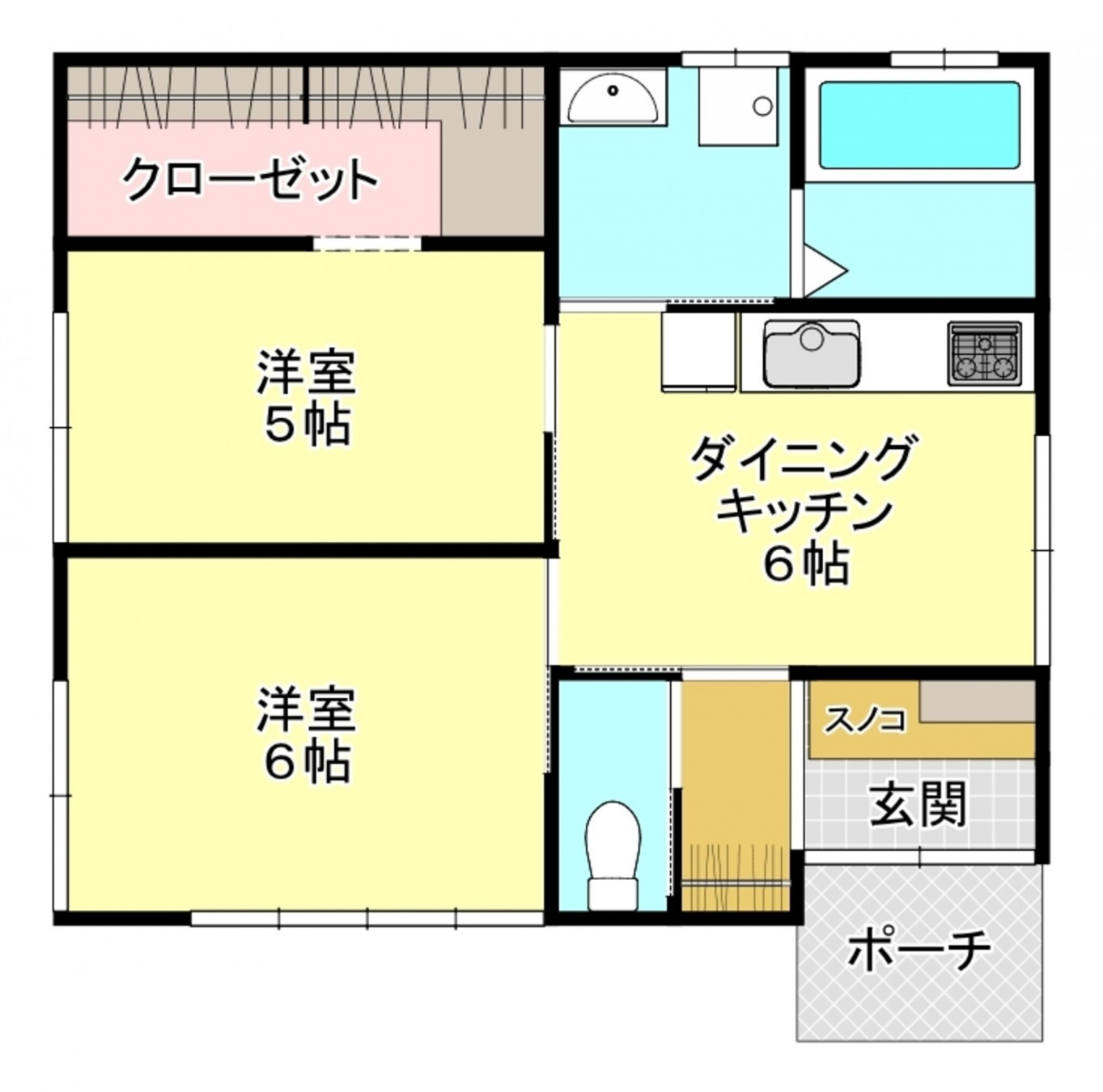 真岡市熊倉町、中古一戸建ての間取り画像です